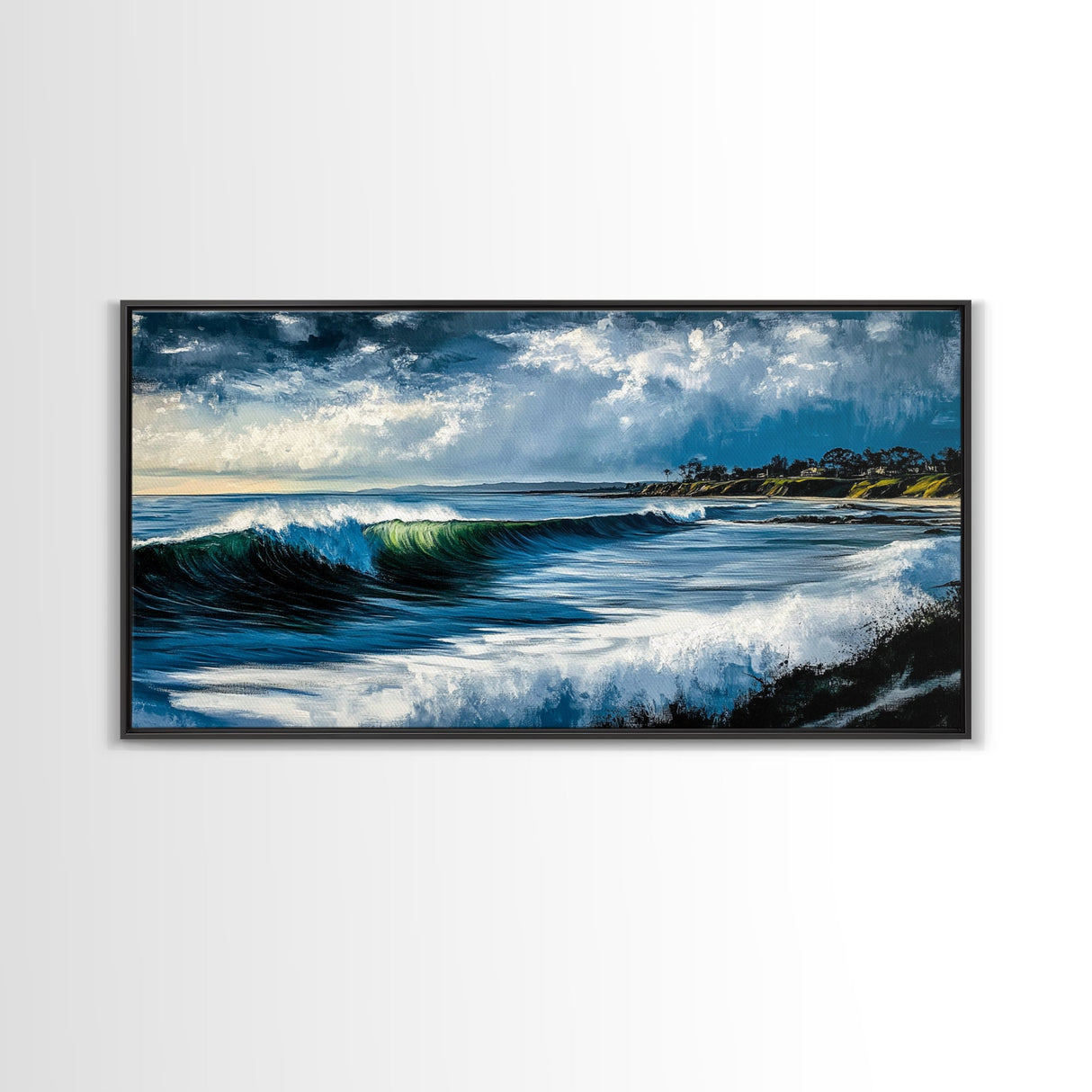 Stormy Waves, Dramatic Seascape, Canvas Print, Coastal Wall Art, Beach House Decor, Nautical Art, Moody Ocean Scene, Living Room Wall Art