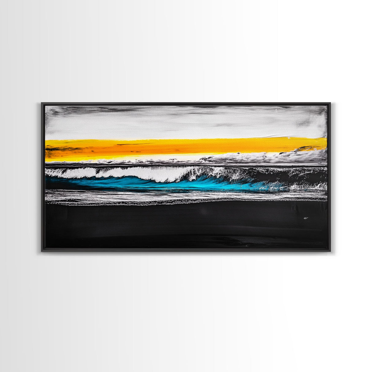 Ocean Waves, Coastal Wall Art, Seascape Painting, Beach House Decor, Nautical Home Art, Abstract Ocean Art, Framed Canvas Print