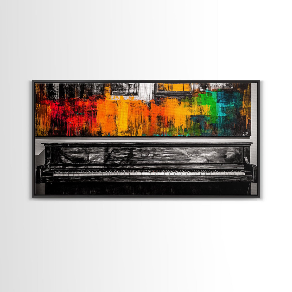 Piano Painting, Colorful Abstract, Music Lover Art, Canvas Print, Bold Wall Decor, Modern Art, Living Room Wall Art