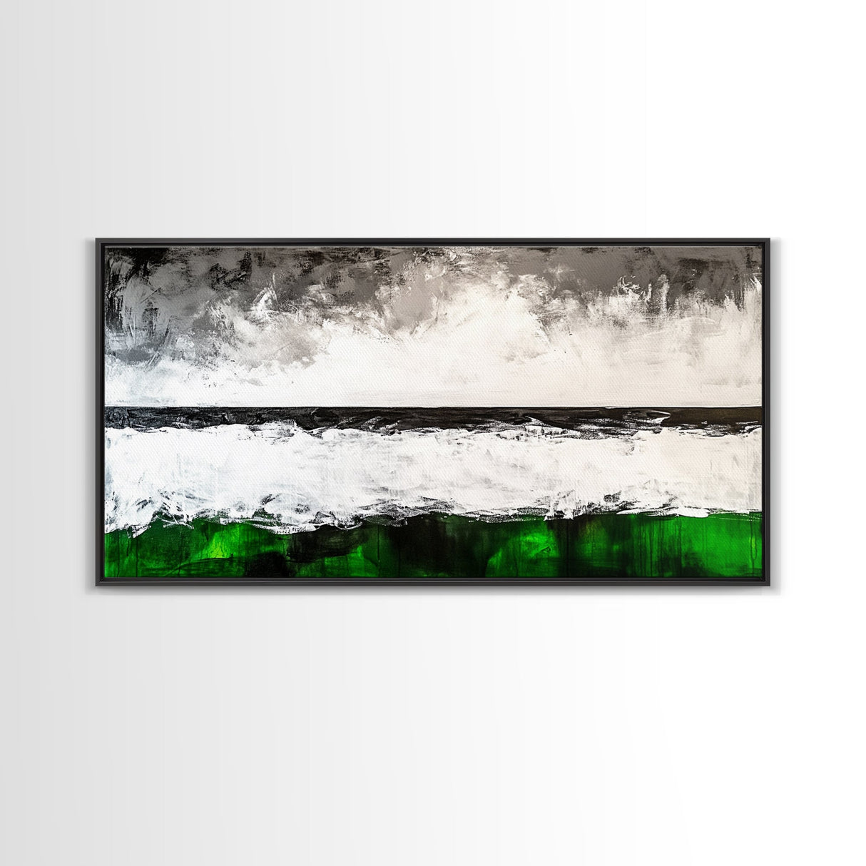 Stormy Coast, Black and White Seascape, Dramatic Ocean Art, Canvas Print, Coastal Home Decor, Minimalist Wall Art, Moody Living Room Art