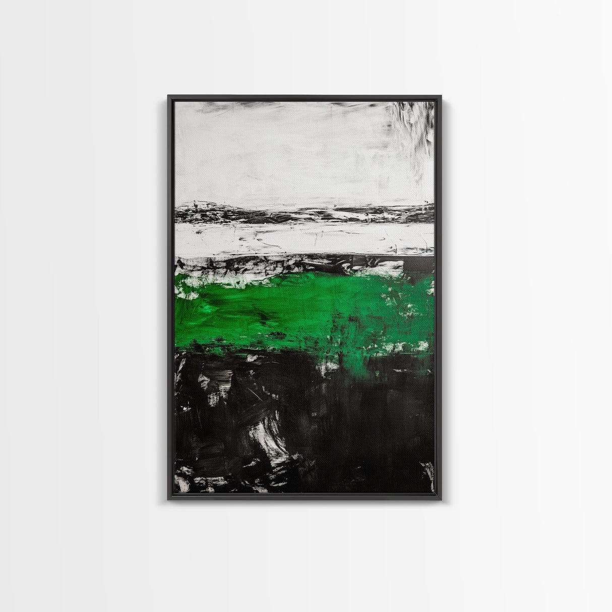 Green Horizon, Abstract Landscape, Contemporary Painting, Bold Nature Art, Modern Home Wall Decor, Unique Artwork, Canvas Print