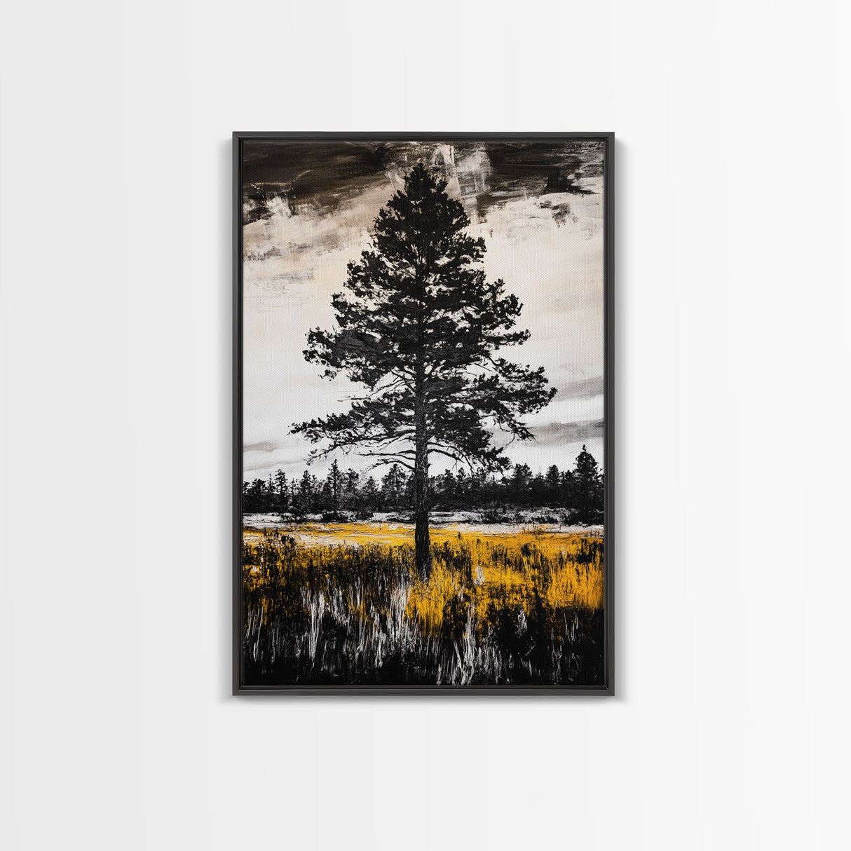 Lone Tree, Rustic Wall Art, Black and White Decor, Canvas Print, Nature Landscape, Country Home Art, Minimalist Design, Bedroom Art