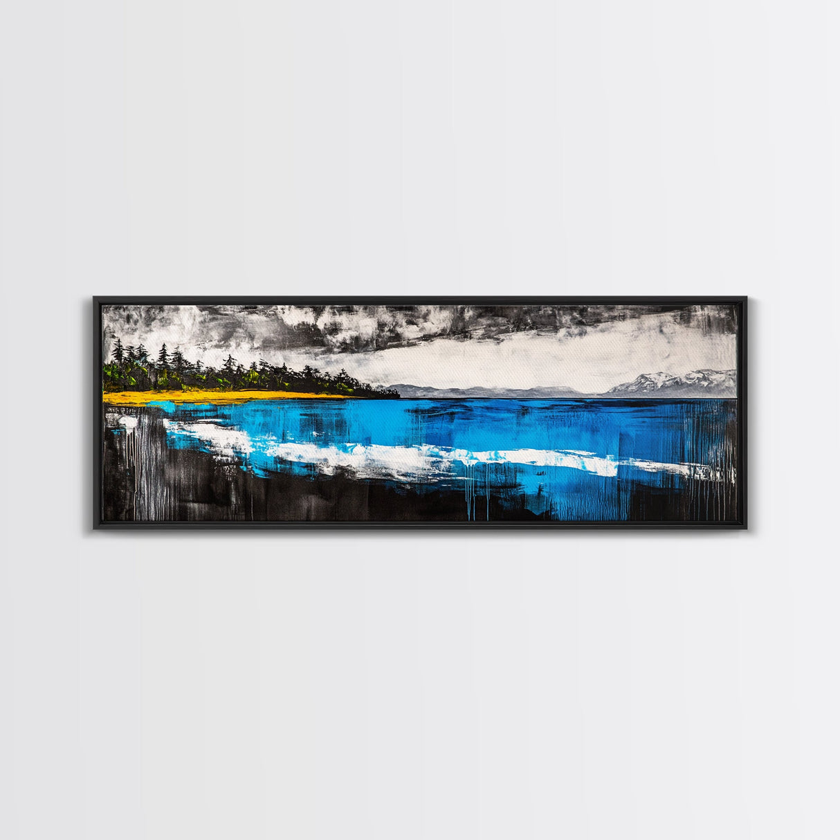 Serene Lake, Forest Reflection, Peaceful Nature, Framed Canvas Print, Tranquil Wall Art, Cabin Decor, Large Wall Hanging, Zen Art