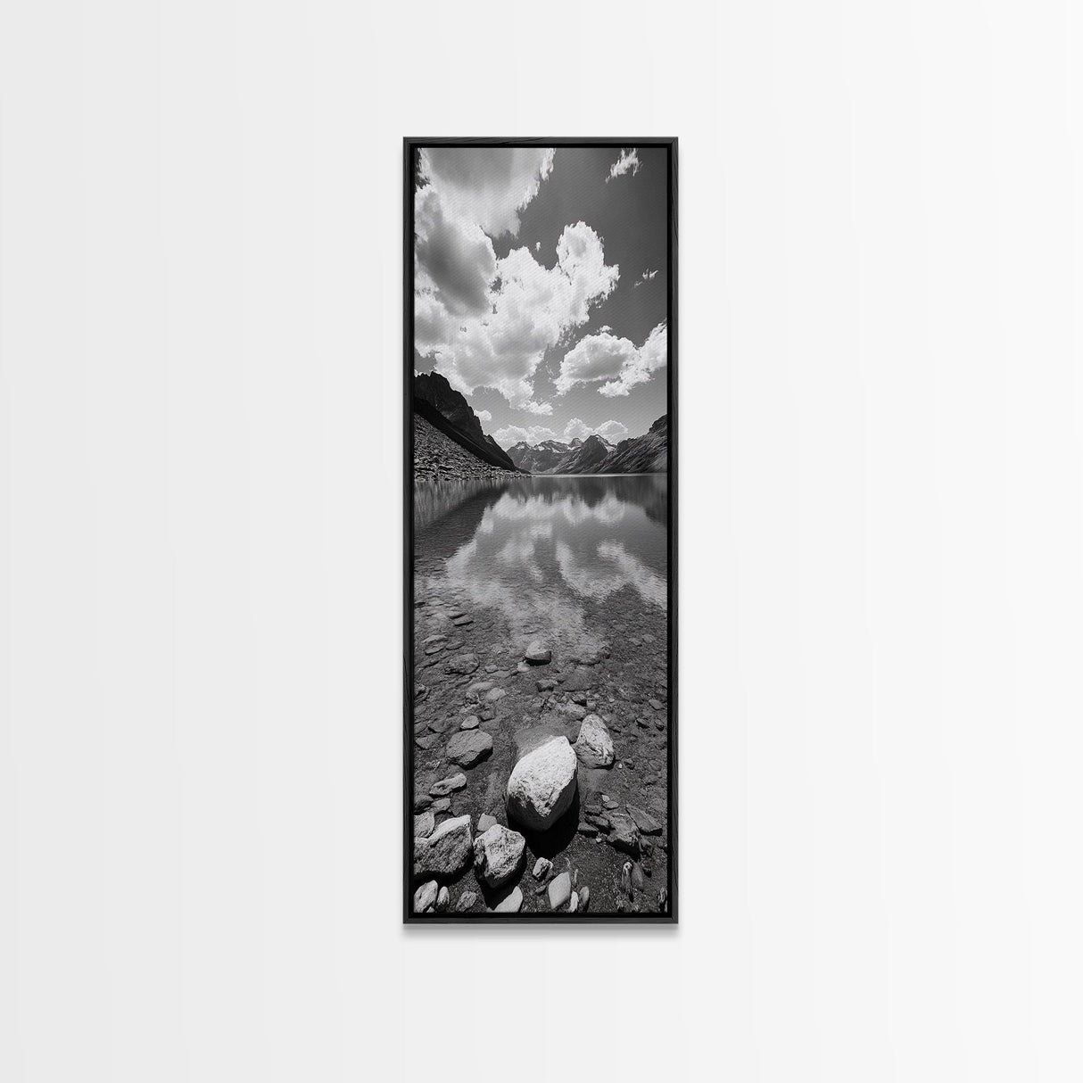 Alpine Lake, Reflections, Clear Water, Tranquil Scenery, Canvas Print, Nature Photography, Framed Canvas Print, Living Room Wall Art