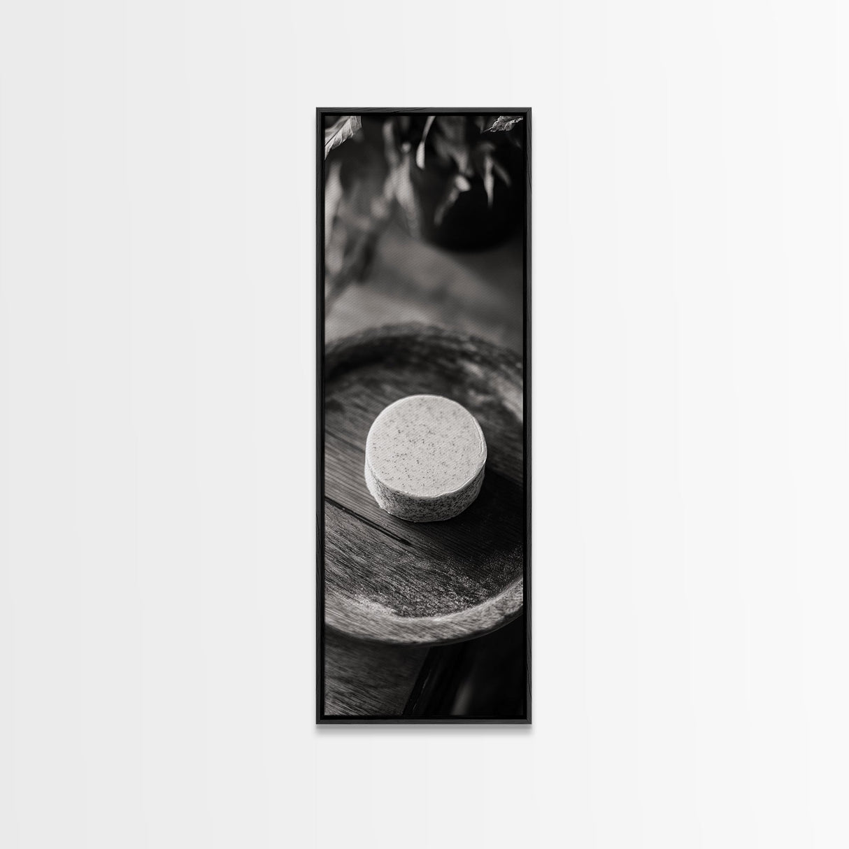 Artisan Soap Closeup, Rustic Spa Detail, Monochrome Still Life, Framed Canvas Print, Bathroom Decor, Minimalist Art, Cozy Home Accent