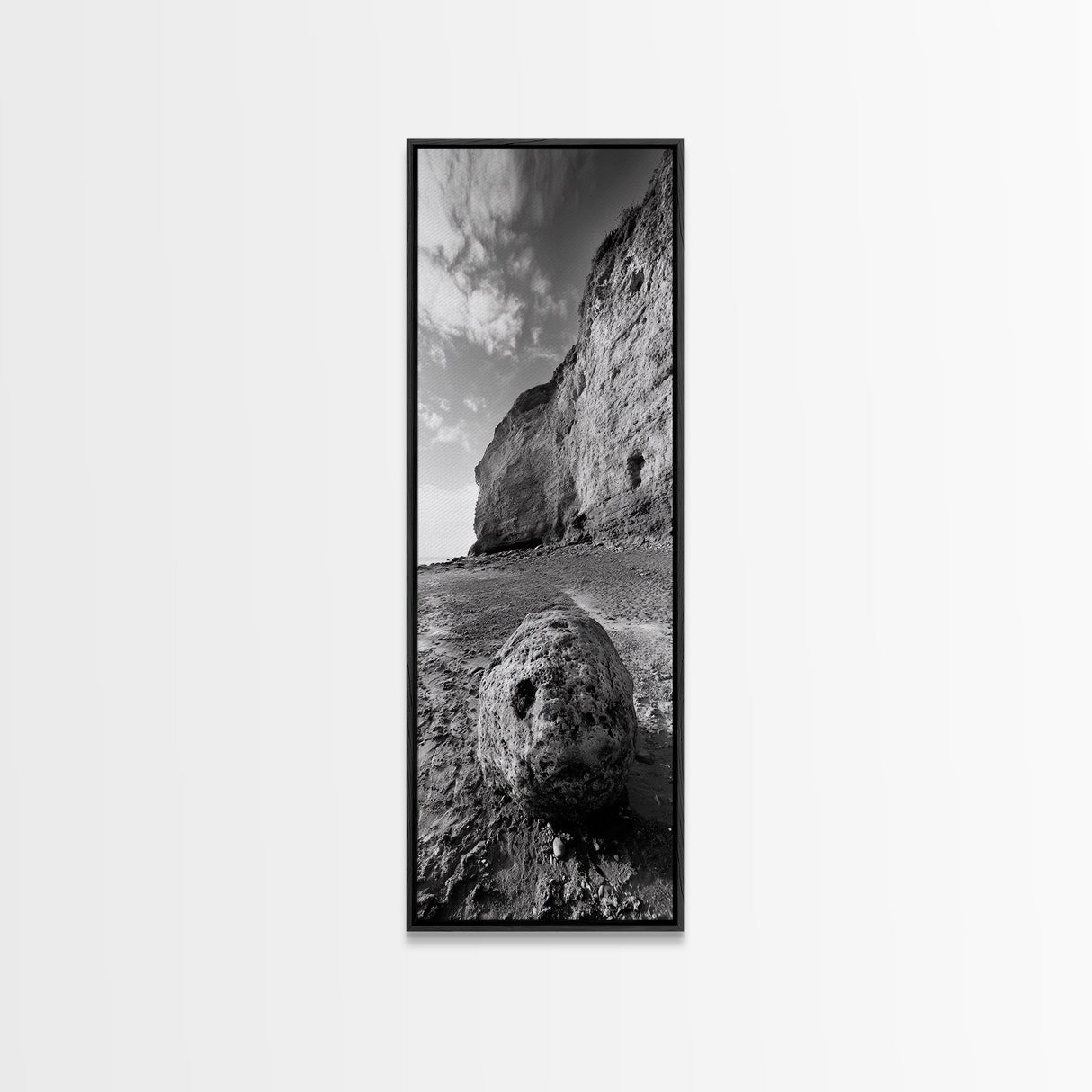 Seaside Cliffs, Coastal Rock, Rugged Beauty, Framed Canvas Print, Nature Wall Art, Rustic Beach Decor, Boho Vibe, Earthy Textures