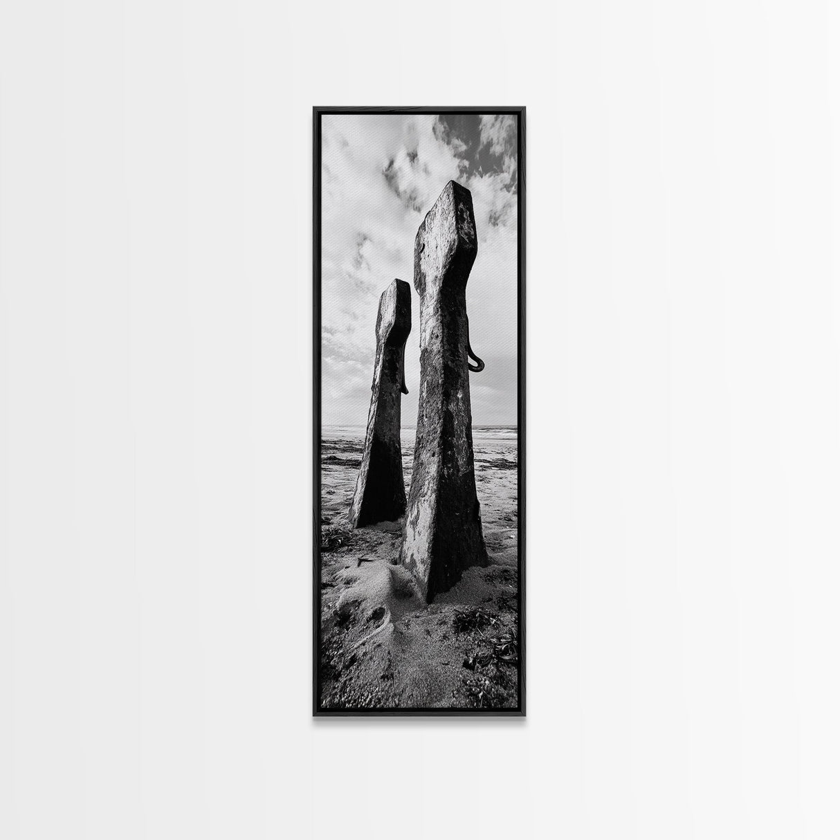 Coastal Decay, Metal Anchors, Beach Remnants, Nautical Texture Canvas Print, Industrial Entryway Wall Art, Rustic Coastal Style