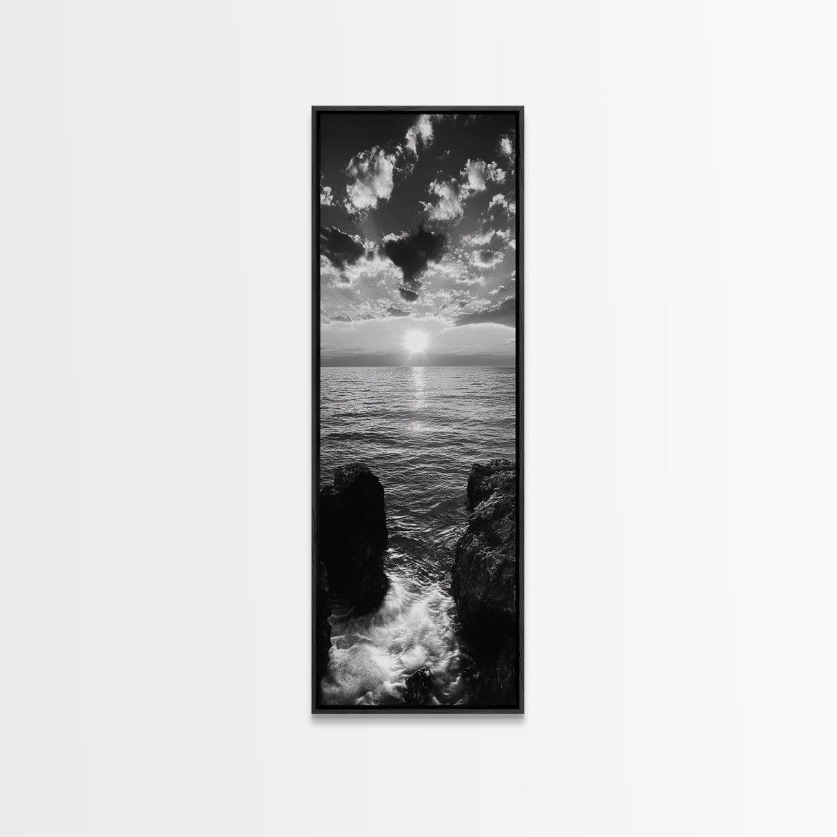 Sunset Ocean, Dramatic Sky, Serene Coastline, Nature Scene, Canvas Print, Minimalist Art, Bedroom Wall Art, Coastal Gallery Decor