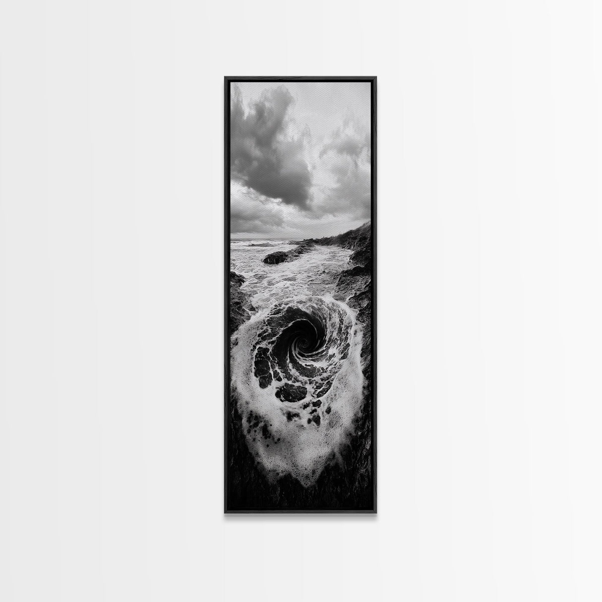 Ocean Vortex, Surreal Wave, Abstract Seascape, Dramatic Sea, Canvas Print, Statement Art, Modern Living Room Wall Art, Bold Decor