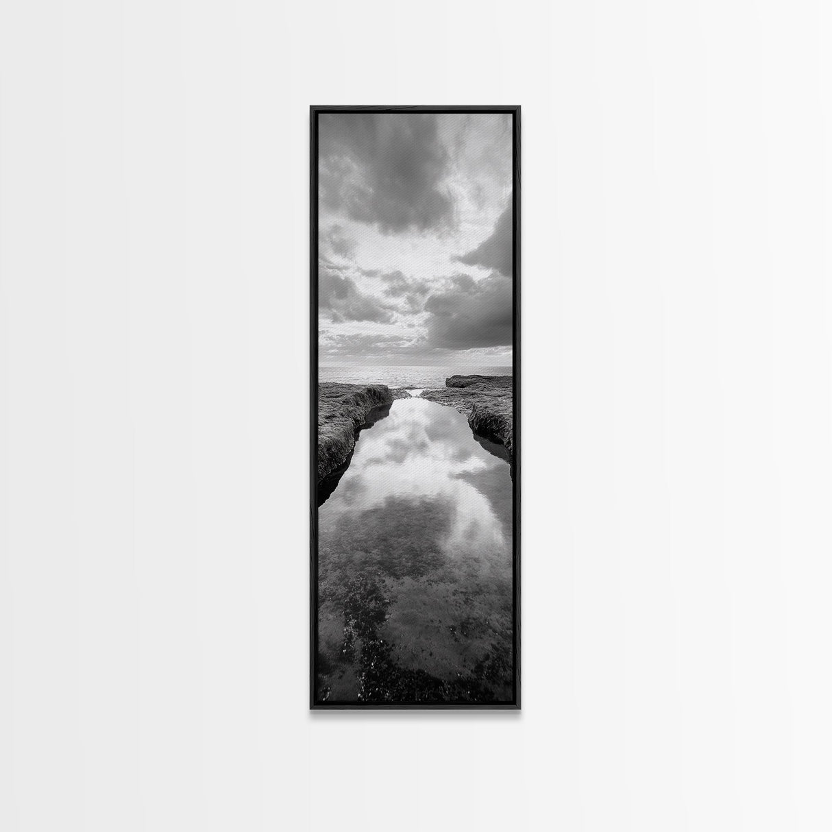Tidal Pool, Ocean Reflection, Shore Calm, Seascape Beauty, Canvas Print, Minimalist Bathroom Art, Coastal Vibes, Tranquil Decor