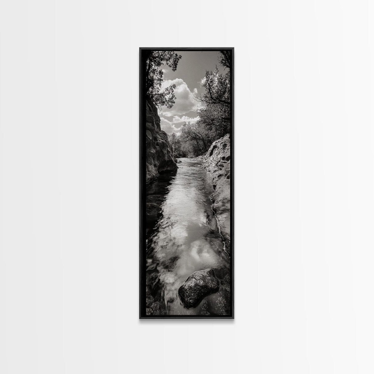 Mountain Stream, Flowing Water, Canyon Trail, Canvas Print, Nature Adventure Art, Rustic Cabin Decor, Bathroom Wall Accent, Entryway Accent