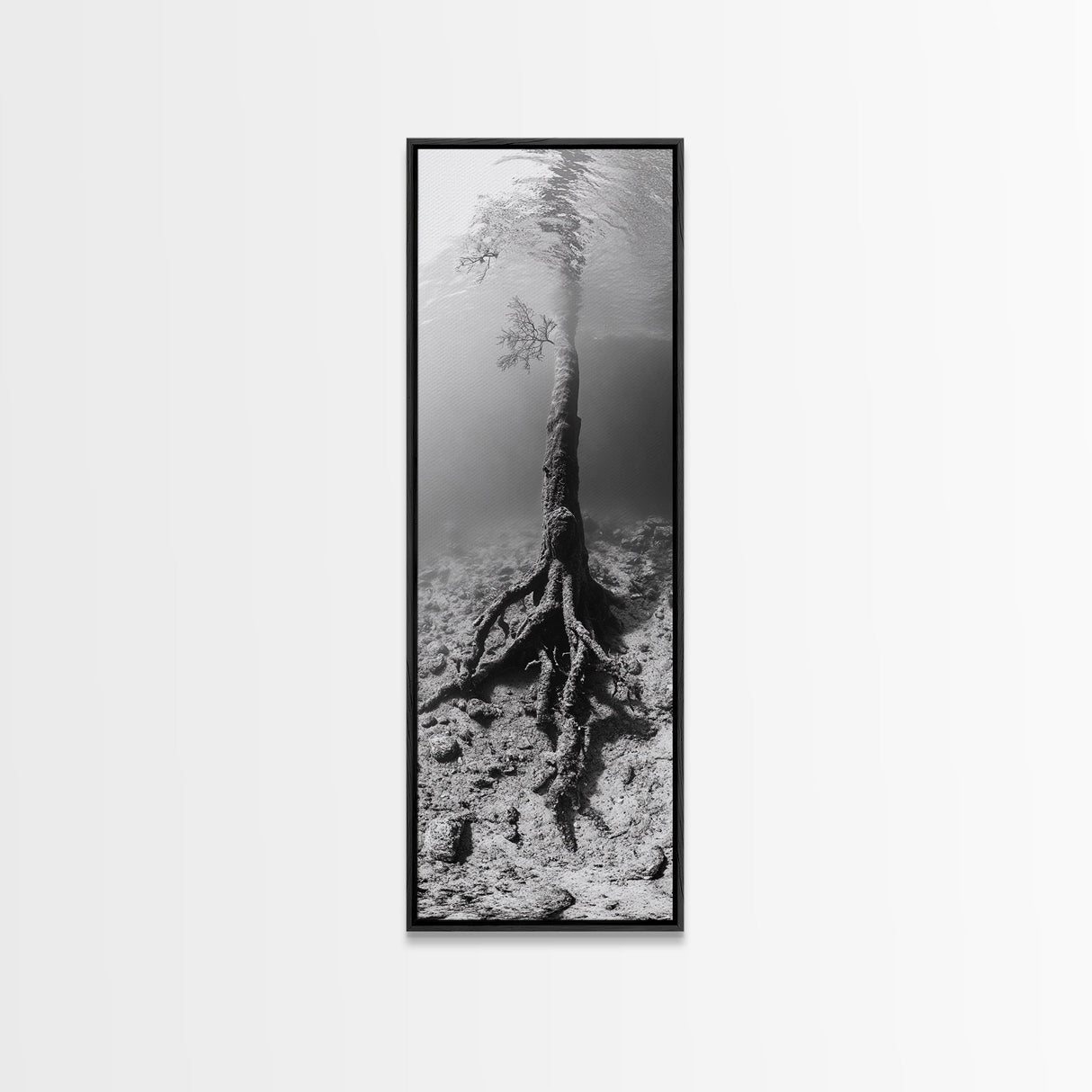 Surreal Tree Roots, Underwater Tree Art, Dreamy Forest Print, Nature Photography, Living Room Wall Decor, Framed Canvas Print