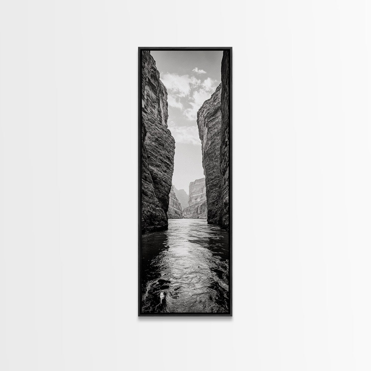 Canyon River, Desert Passage, Rugged Cliffs, Adventure Scene, Framed Canvas Print, Western Wall Art, Office Art, Den Nature Decor
