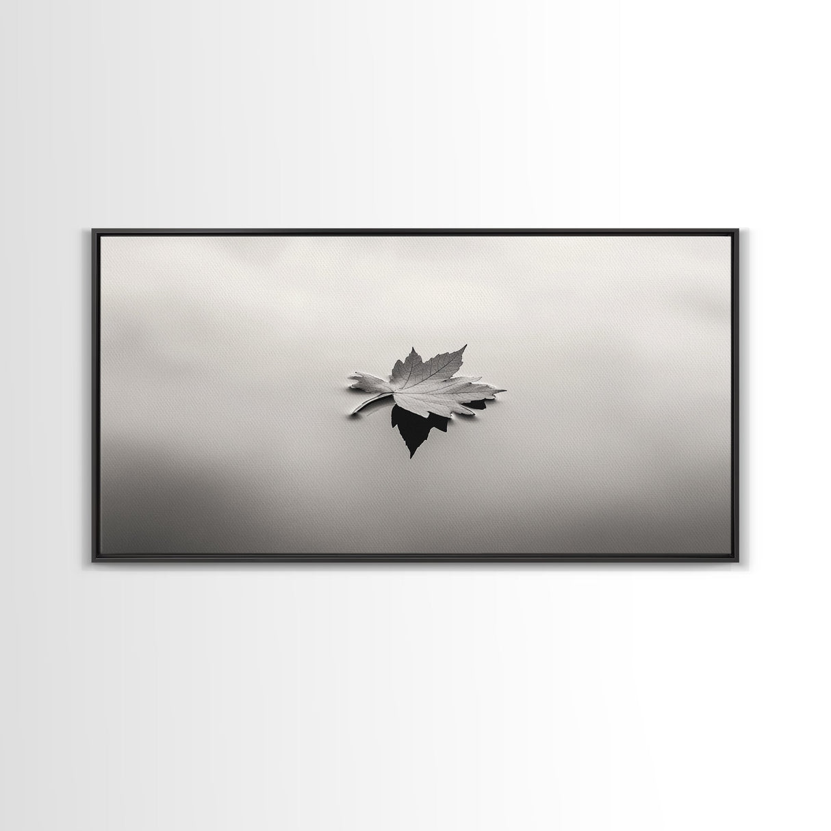 Autumn Leaf, Tranquil Water, Floating Serenity, Soft Tones Nature Art, Canvas Print, Fall Bedroom Wall Art, Minimalist Style