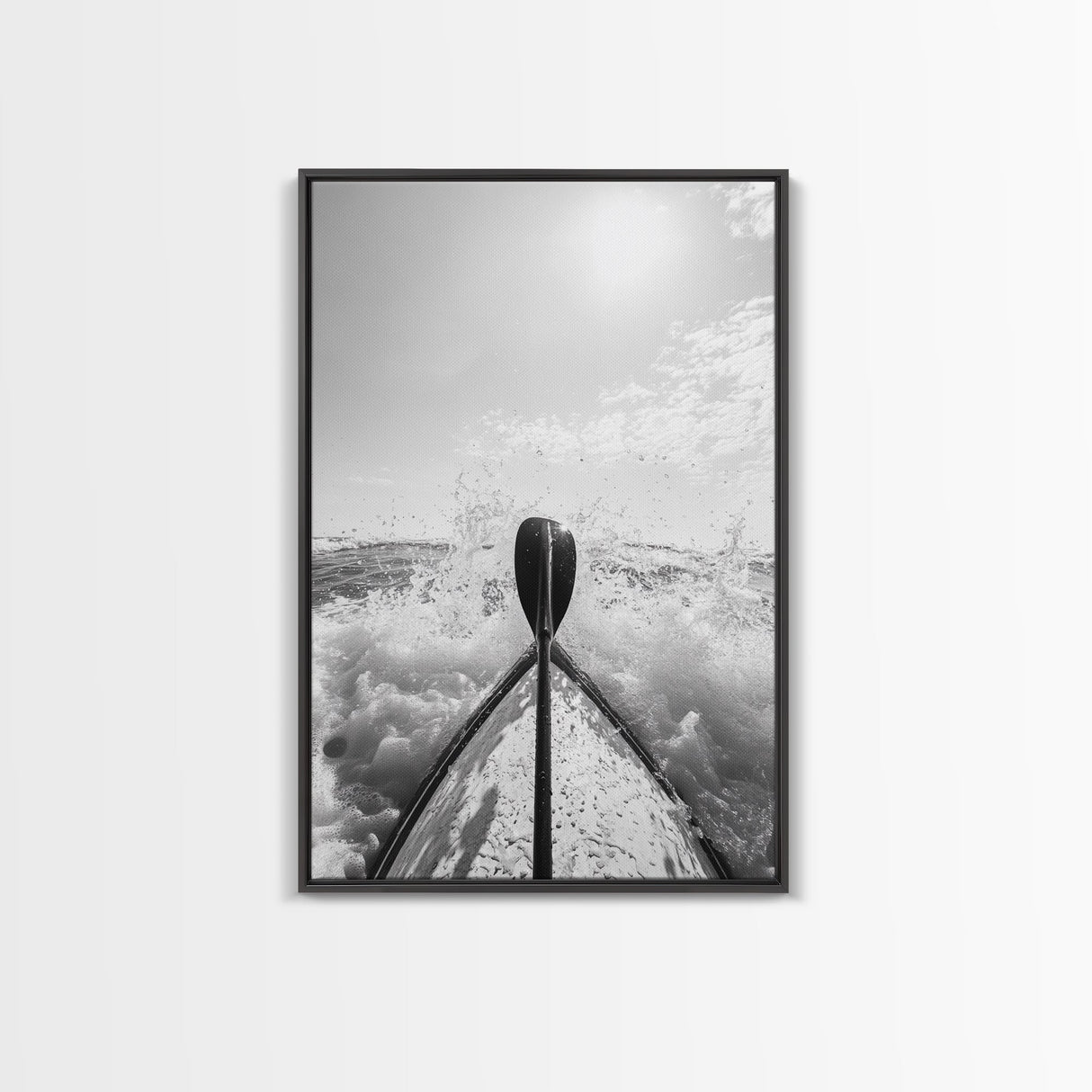 Kayak Splash, Adventure Paddle, Ocean Journey, Water Sports Art, Canvas Print, Office Wall Art, Outdoor Enthusiast Gift, boho wall decor