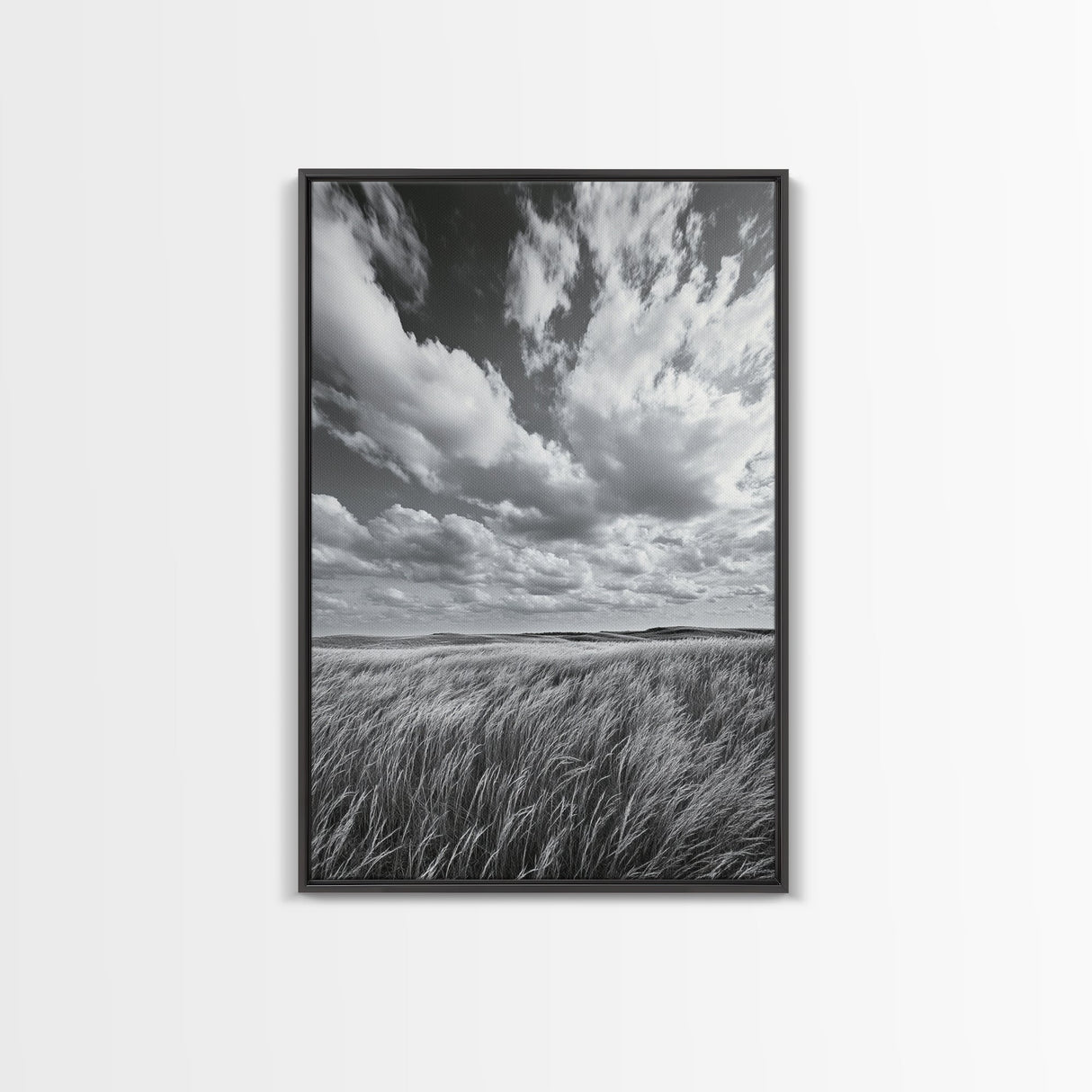 Open Sky Fields, Windy Prairie, Moody Nature Sky, Rustic Landscape, Canvas Print, Bedroom Wall Art, Fall Countryside, Boho Nature Decor