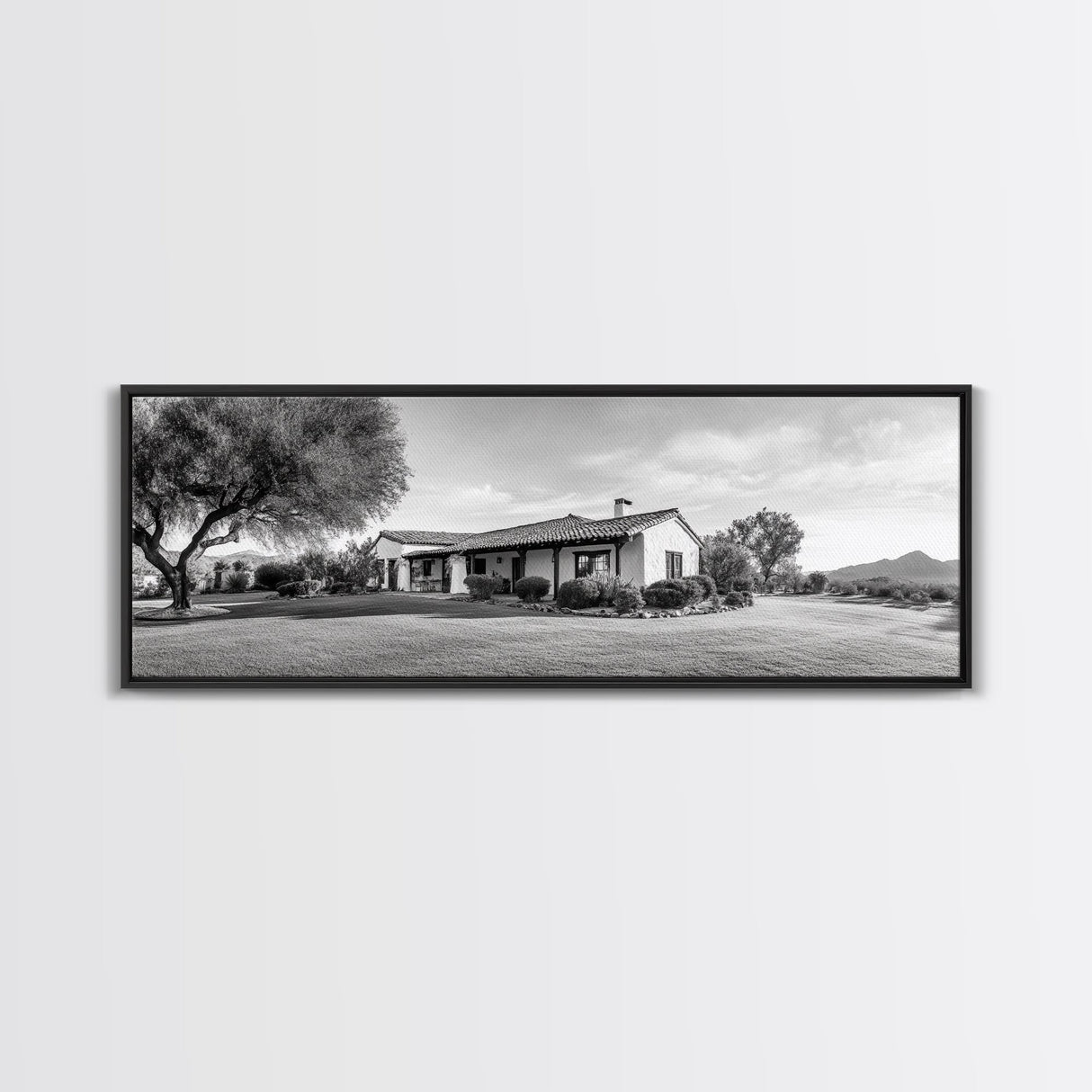 Spanish Ranch, Desert Landscape, Tranquil Home, Canvas Print, Southwestern Wall Art, Neutral Tones, Living Room Decor, Rustic Home Style