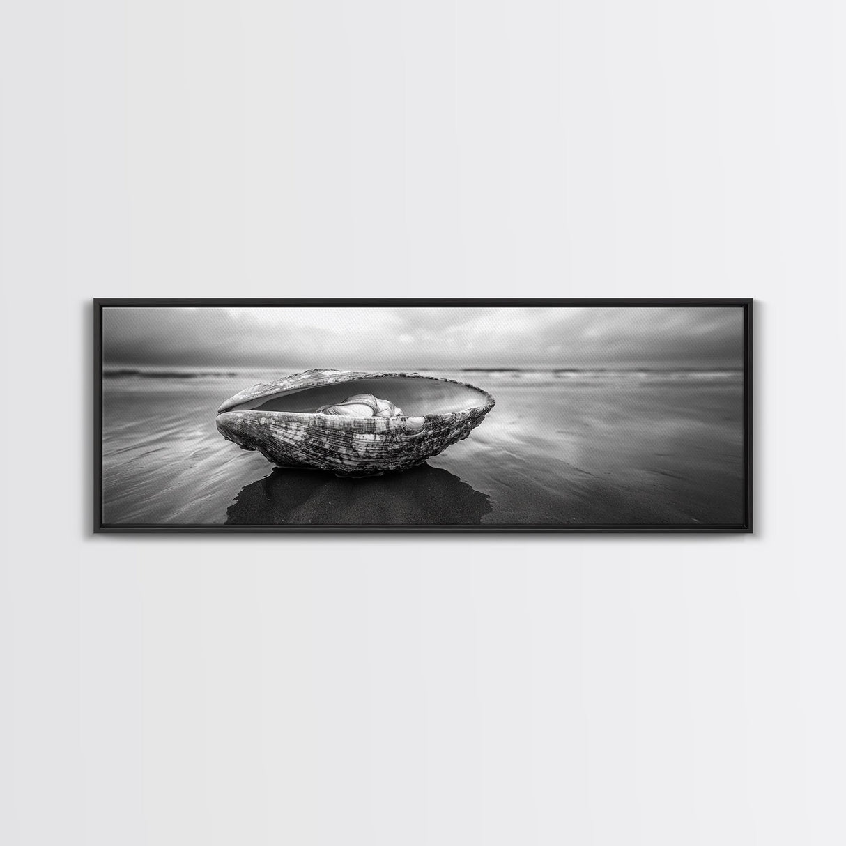 Seashell Closeup, Beach Photography, Ocean Minimalism, Canvas Print, Bathroom Wall Art, Coastal Modern Decor, Nautical Neutral Art