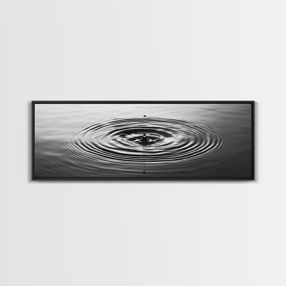 Water Drop Ripples, Black and White Photography, Zen Art, Minimalist Wall Decor, Canvas Print, Bathroom Wall Art, Meditation Room Art