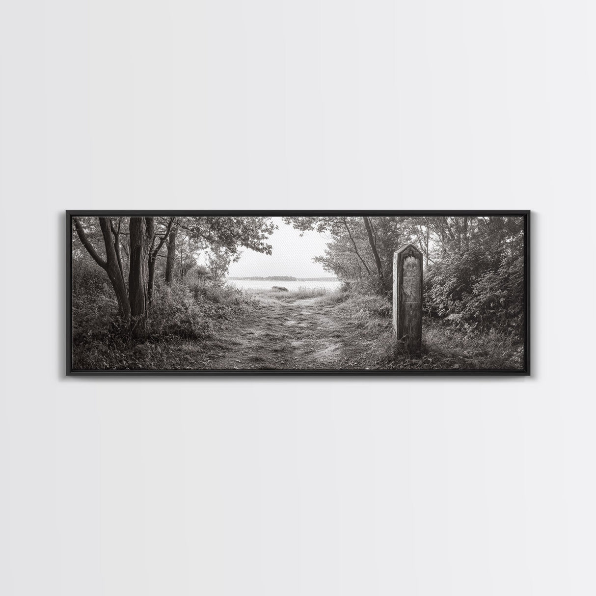 Forest Edge Trail, Nature Path Print, Sepia Photography, Cozy Autumn Vibes, Canvas Print, Entryway or Hallway Wall Art