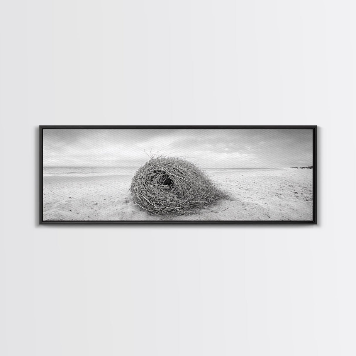 Tumbleweed Nest, Desert Beach, Natural Sculpture, Coastal Simplicity, Canvas Print, Modern Boho Wall Art, Neutral Home Aesthetic