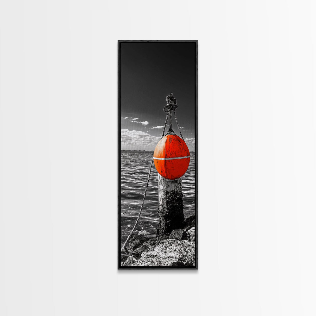 Buoy on Water, Nautical Vibe, Harbor View, Bold Coastal Art, Canvas Print, Beach House Decor, Bathroom Wall Art