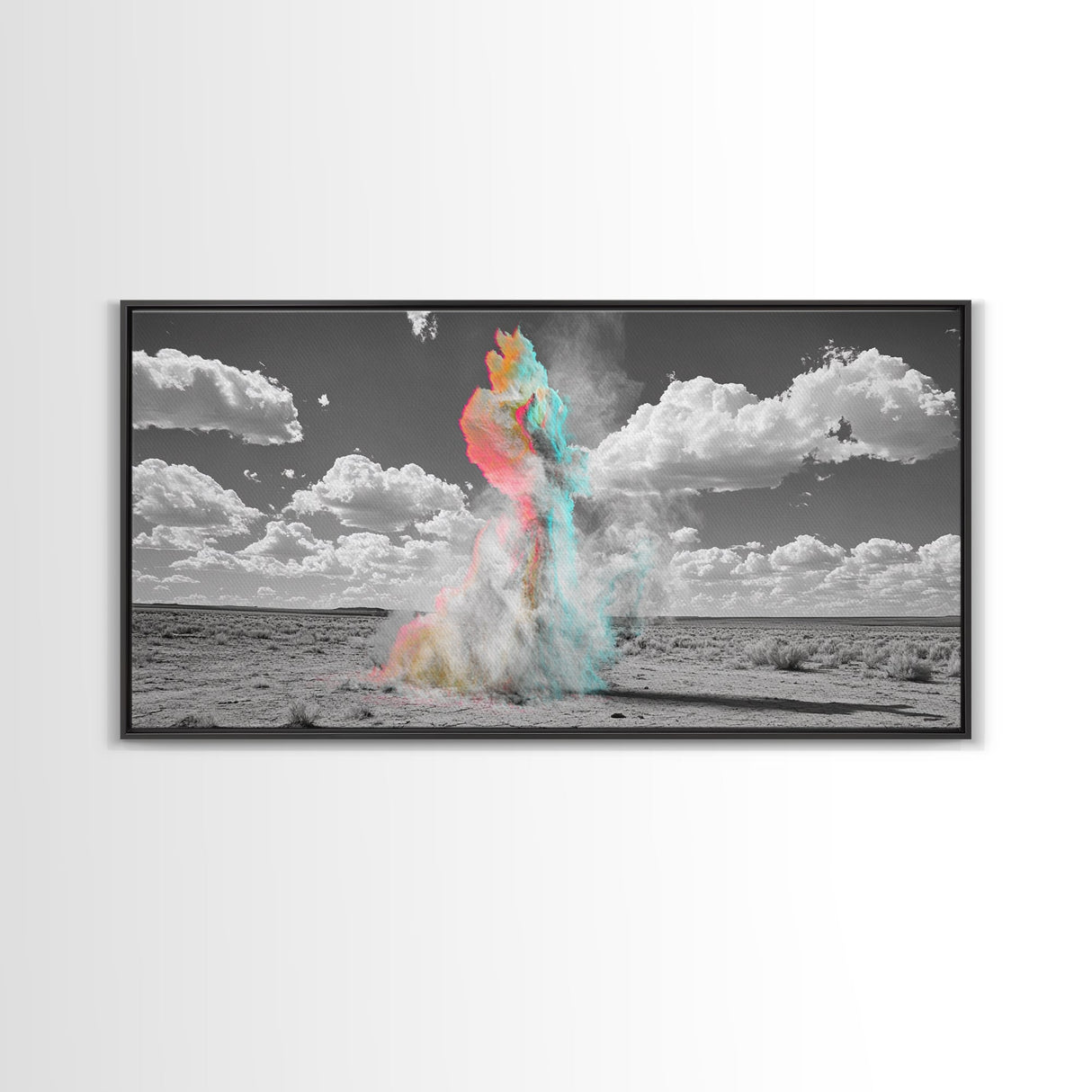 Desert Dust, Color Cloud, Abstract Sky, Surreal Art, Framed Canvas Print, Creative Studio Wall Decor, Whimsical Wall Art, Unique Design