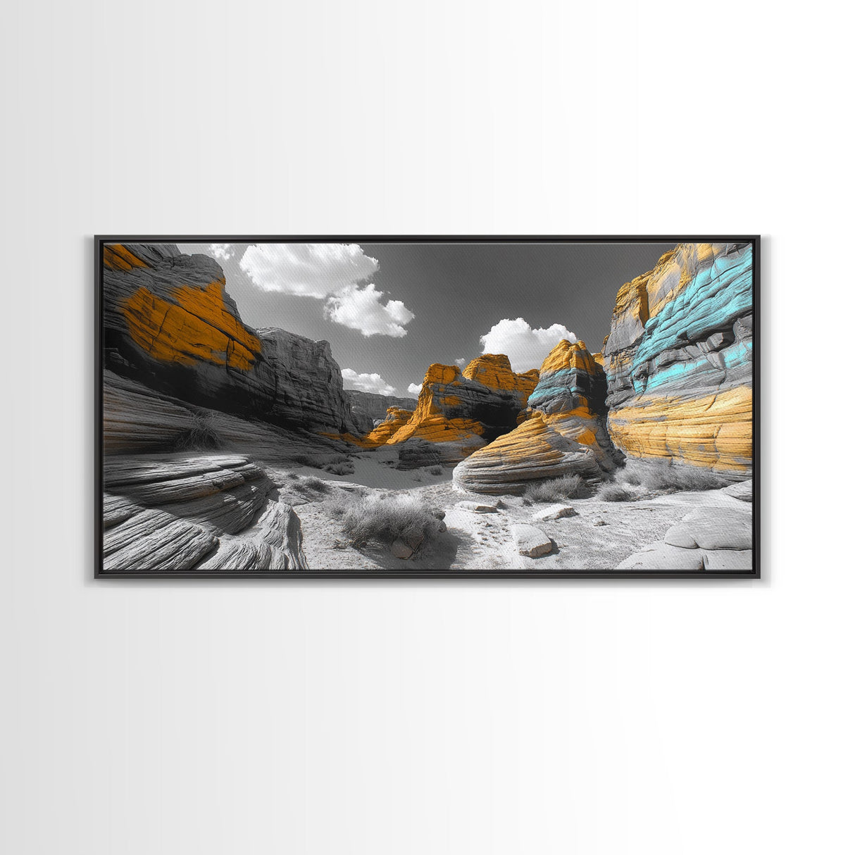 Painted Cliffs, Striped Rocks, Desert Majesty, Canyon Colors, Canvas Print, Southwest Wall Art, Nature Photography, Boho Living Room