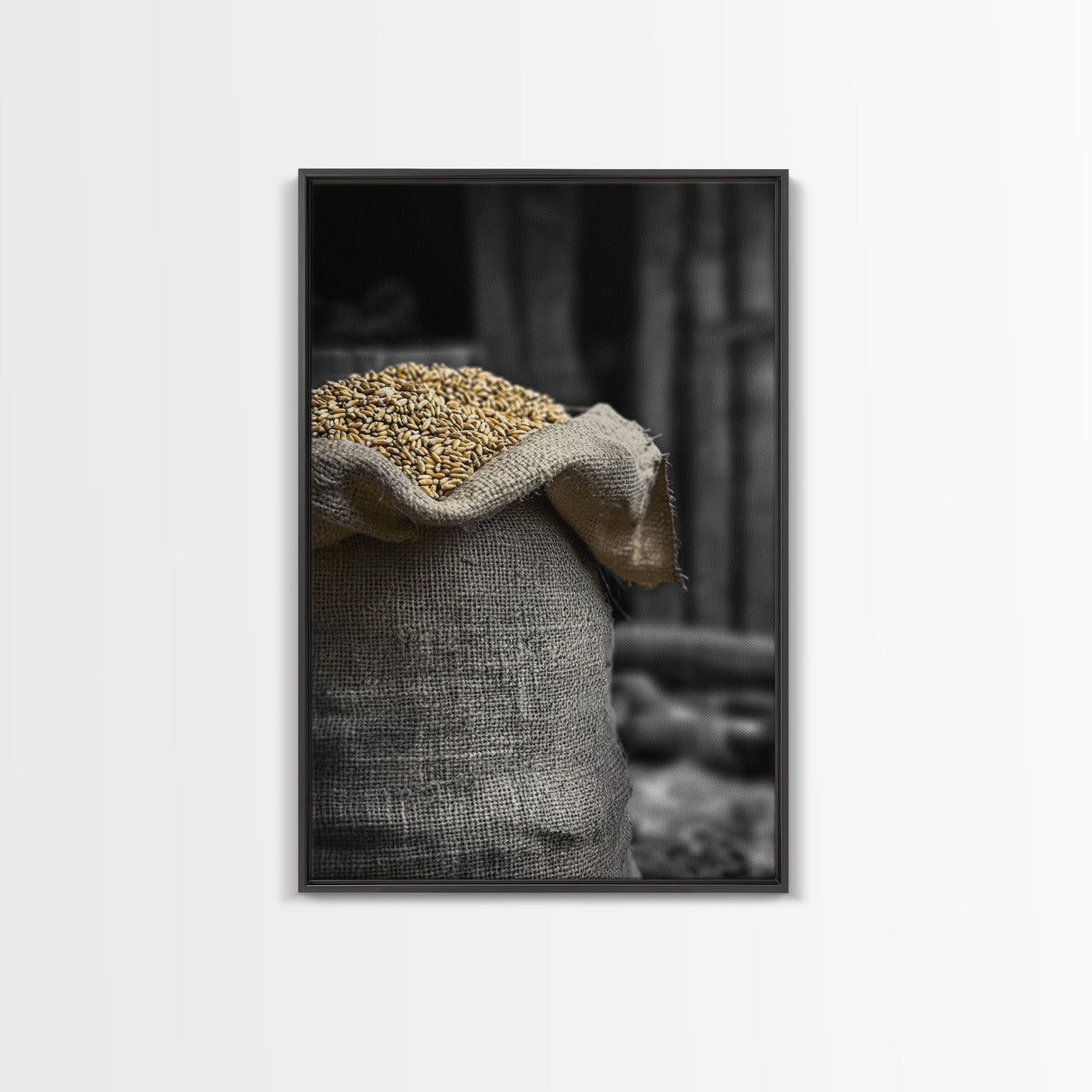 Golden Grain, Rustic Farmhouse, Harvest Decor, Canvas Print, Country Kitchen Wall Art, Autumn Home Accent, Neutral Tones, Rustic Style