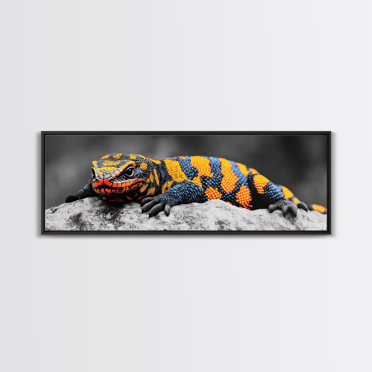 Colorful Lizard Art, Vibrant Reptile Closeup, Wildlife Macro, Canvas Print, Bold Nature Decor, Kids Room Wall Art, Bedroom Wall Art