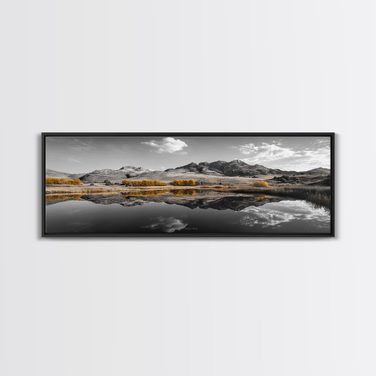 Yellow Trees, Mirror Lake, Majestic Mountains, Canvas Print, Fall Wall Art, Nature Photography, Peaceful Landscape Decor