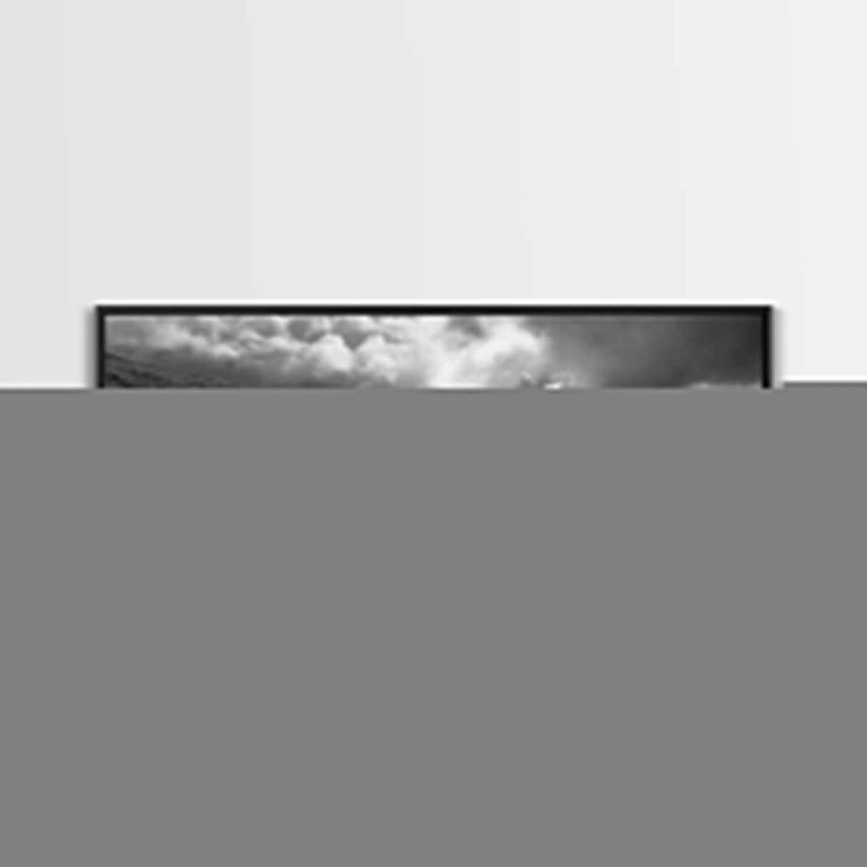 Coastal Highway Drive, Scenic Ocean Road, Stormy Sky Vibes, Framed Canvas Print, Modern Wall Art, Office Decor, Monochrome Landscape