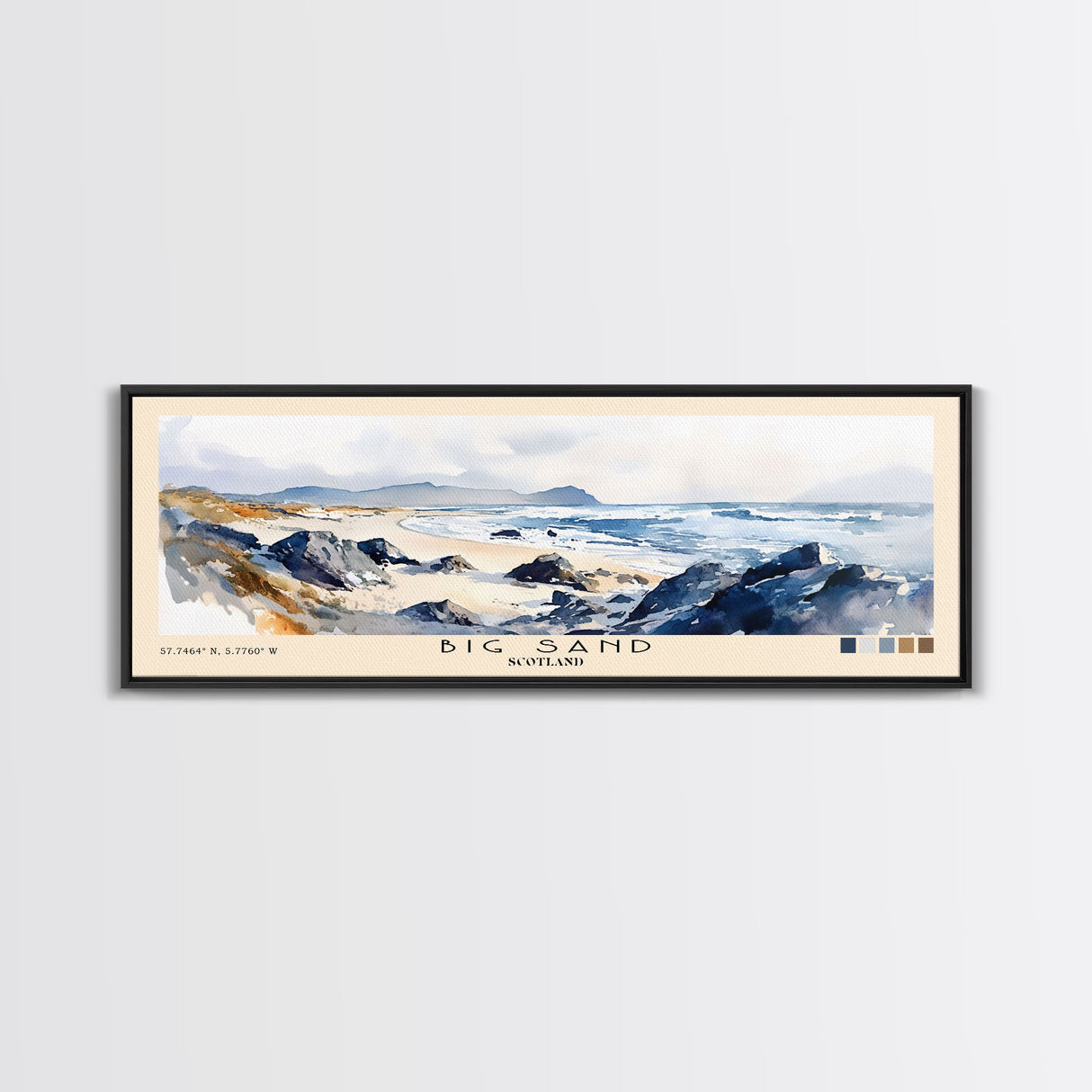 Big Sand, Scotland Watercolor Beach Print, Vacation Gift, Scotland Wall Art, Beach Painting, Beach Decor, Beach Painting