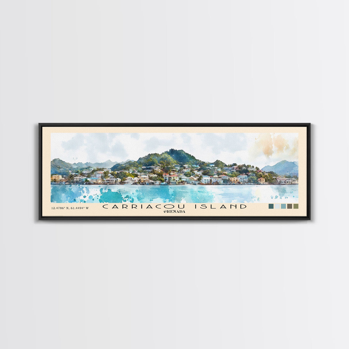 Carriacou Island, Grenada Watercolor Beach Print, Vacation Gift, Grenada Wall Art, Beach Painting, Beach Decor, Beach Painting