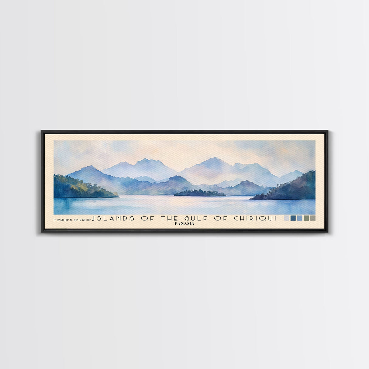 Islands of the Gulf of Chiriqui, Panamá Watercolor Beach Print, Vacation Gift, Panamá Wall Art, Beach Painting, Beach Decor, Beach Painting