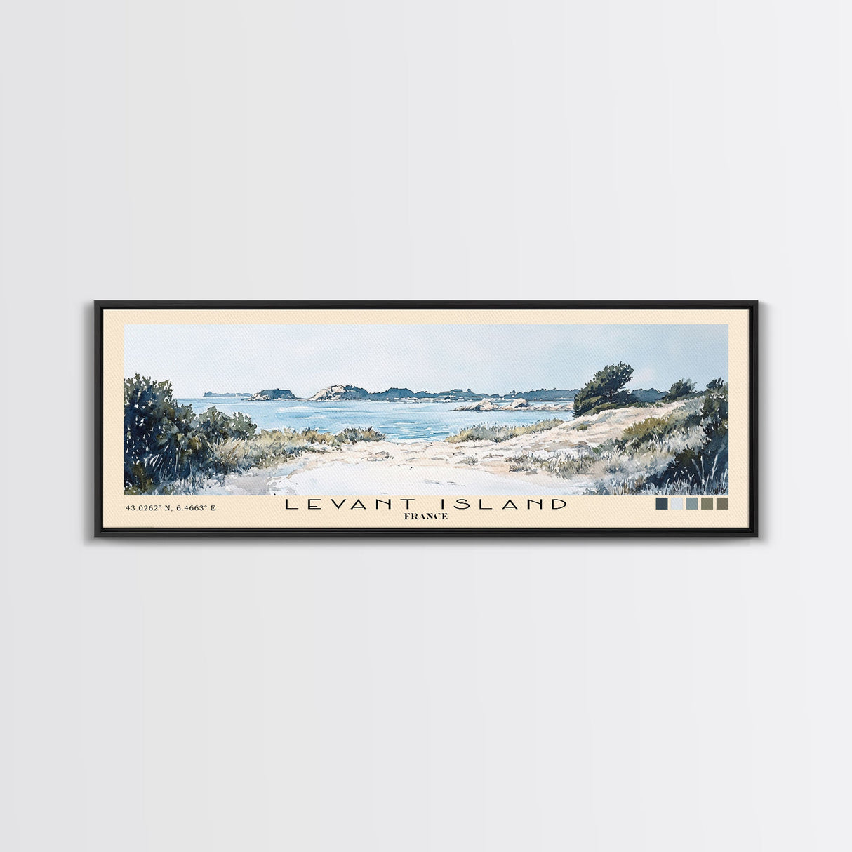 Levant Island, France Watercolor Beach Print, Vacation Gift, France Wall Art, Beach Painting, Beach Decor, Beach Painting
