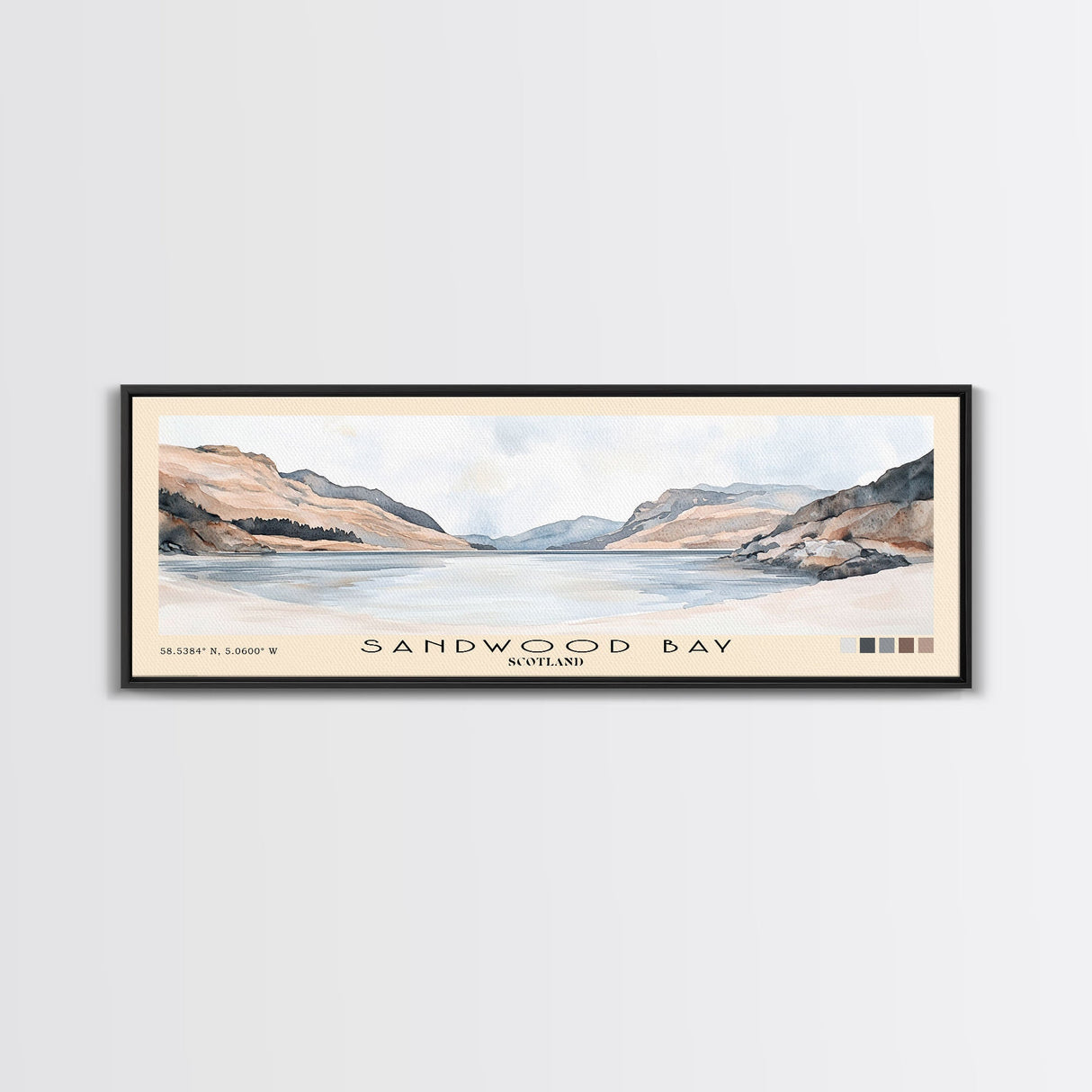 Sandwood Bay, Scotland Watercolor Print, Vacation Gift, Scotland Wall Art, Beach Painting, Beach Decor, Large Wall Art, Wood Frame Art