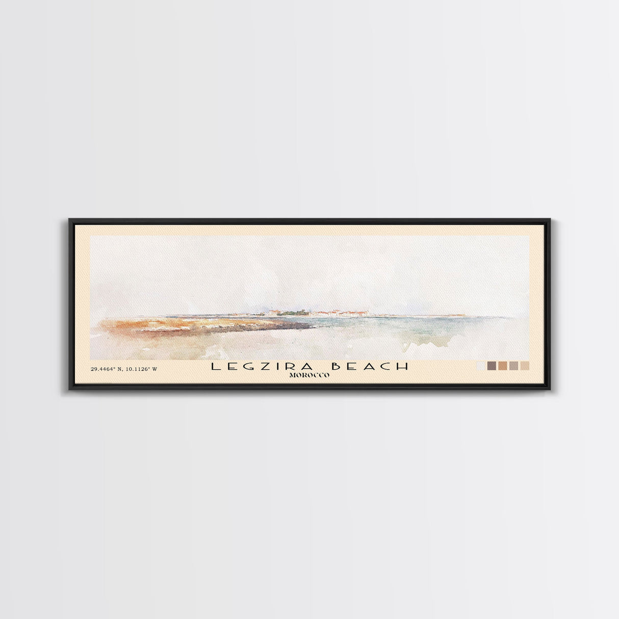 Legzira Beach, Morocco Watercolor Beach Print, Vacation Gift, Morocco Wall Art, Framed Canvas Print, Framed Beach Painting