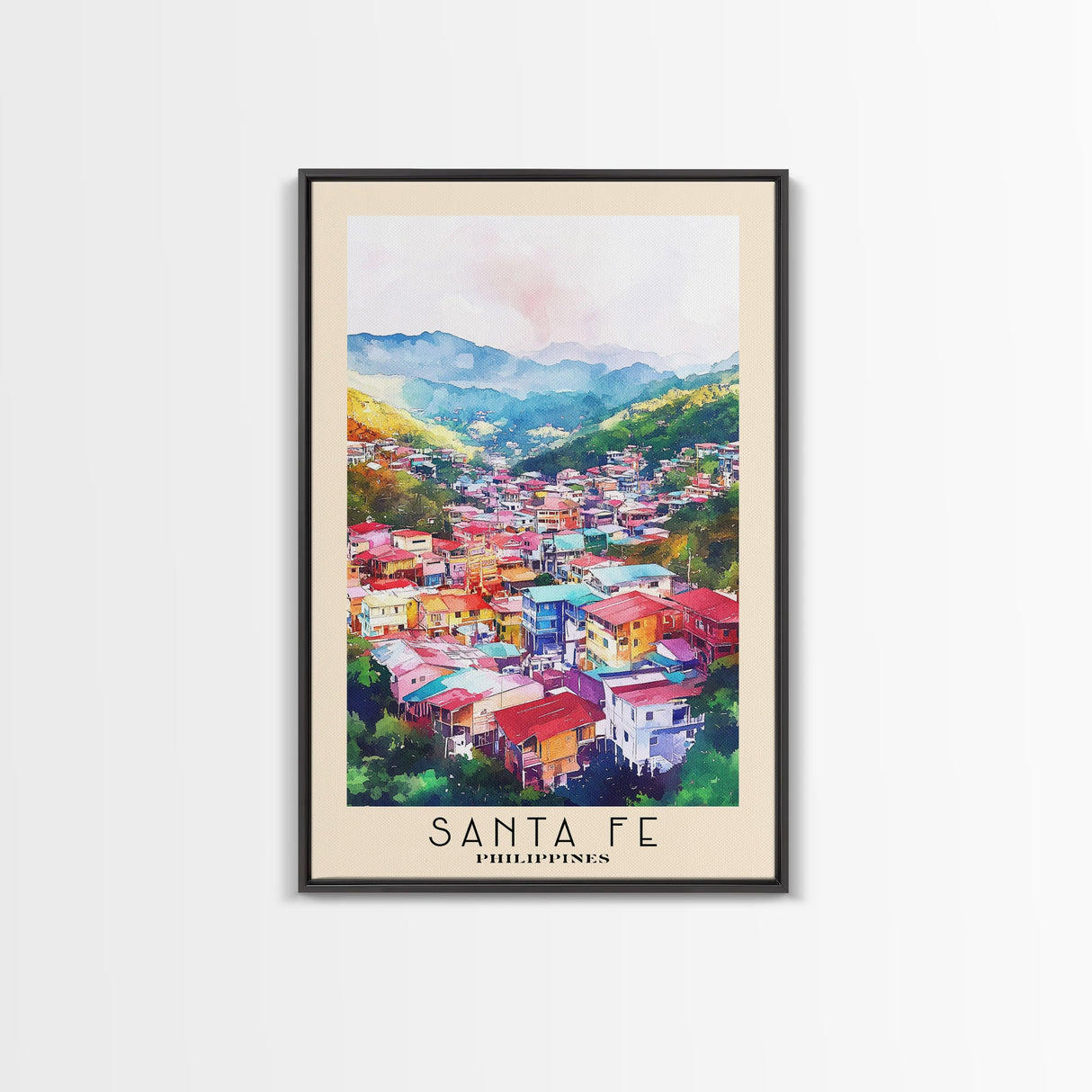 Santa Fe, Philippines Watercolor Beach Print, Vacation Gift, Philippines Wall Art, Beach Painting, Beach Decor, Beach Painting