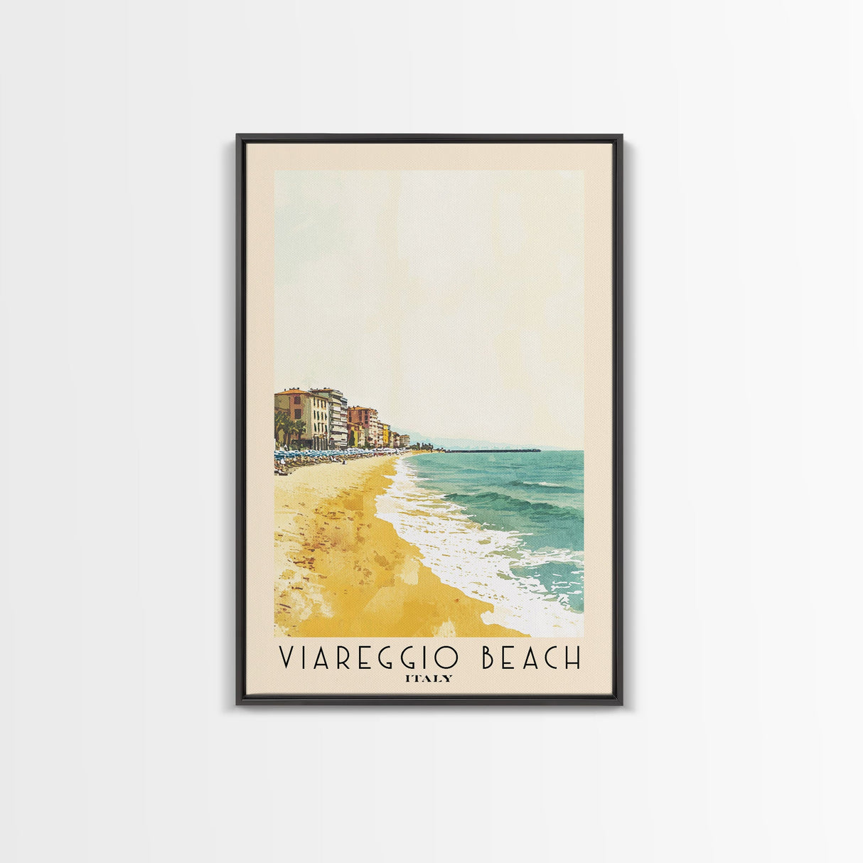 Viareggio Beach, Italy Watercolor Beach Print, Vacation Gift, Italy Wall Art, Beach Painting, Beach Decor, Beach Painting