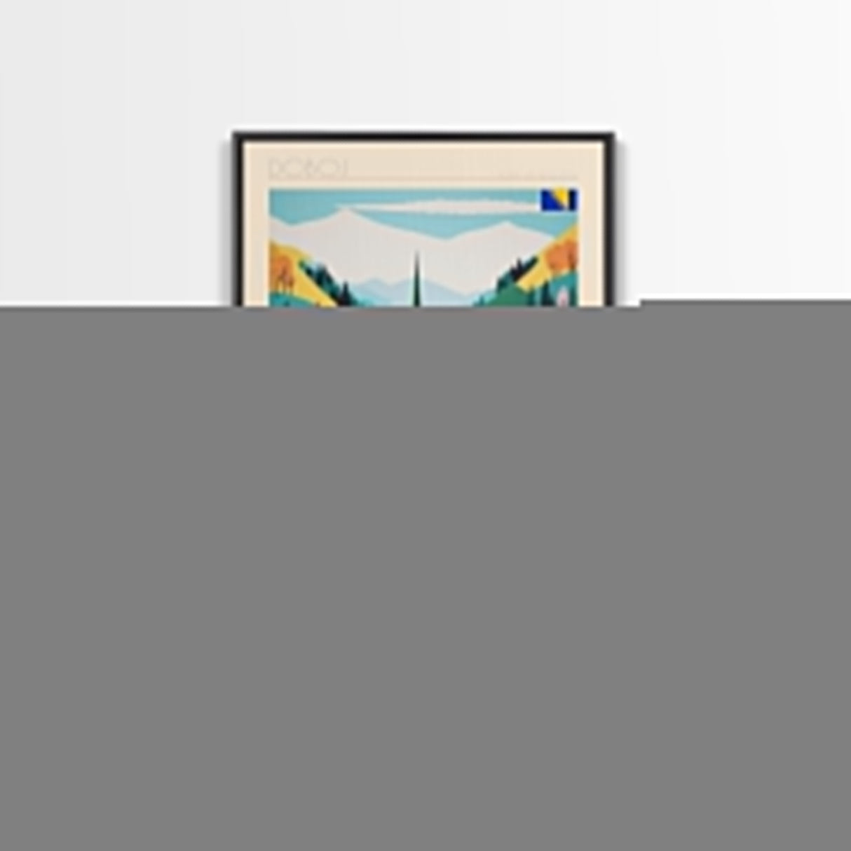 Doboj Bosnia and Herzegovina Travel Poster Framed Canvas Print, Midcentury Modern Art, Pop Art Wall Decor, Home Decor, Vacation Gift, Living Room Art