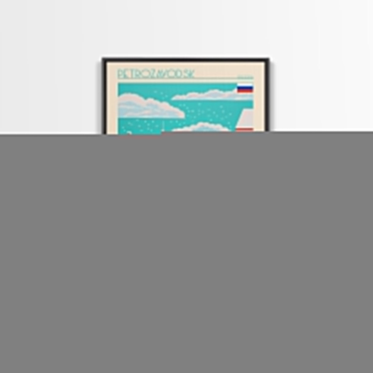 Petrozavodsk Russia Travel Poster Framed Canvas Print, Midcentury Modern Art, Pop Art Wall Decor, Scenic Living Room Art, Bedroom Gift
