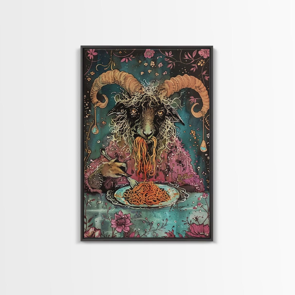 Halloween Sinister Alchemist Framed Canvas Print, Wall Art, Living Room Decor, Halloween Decoration, Spooky Art, Haunted House Art