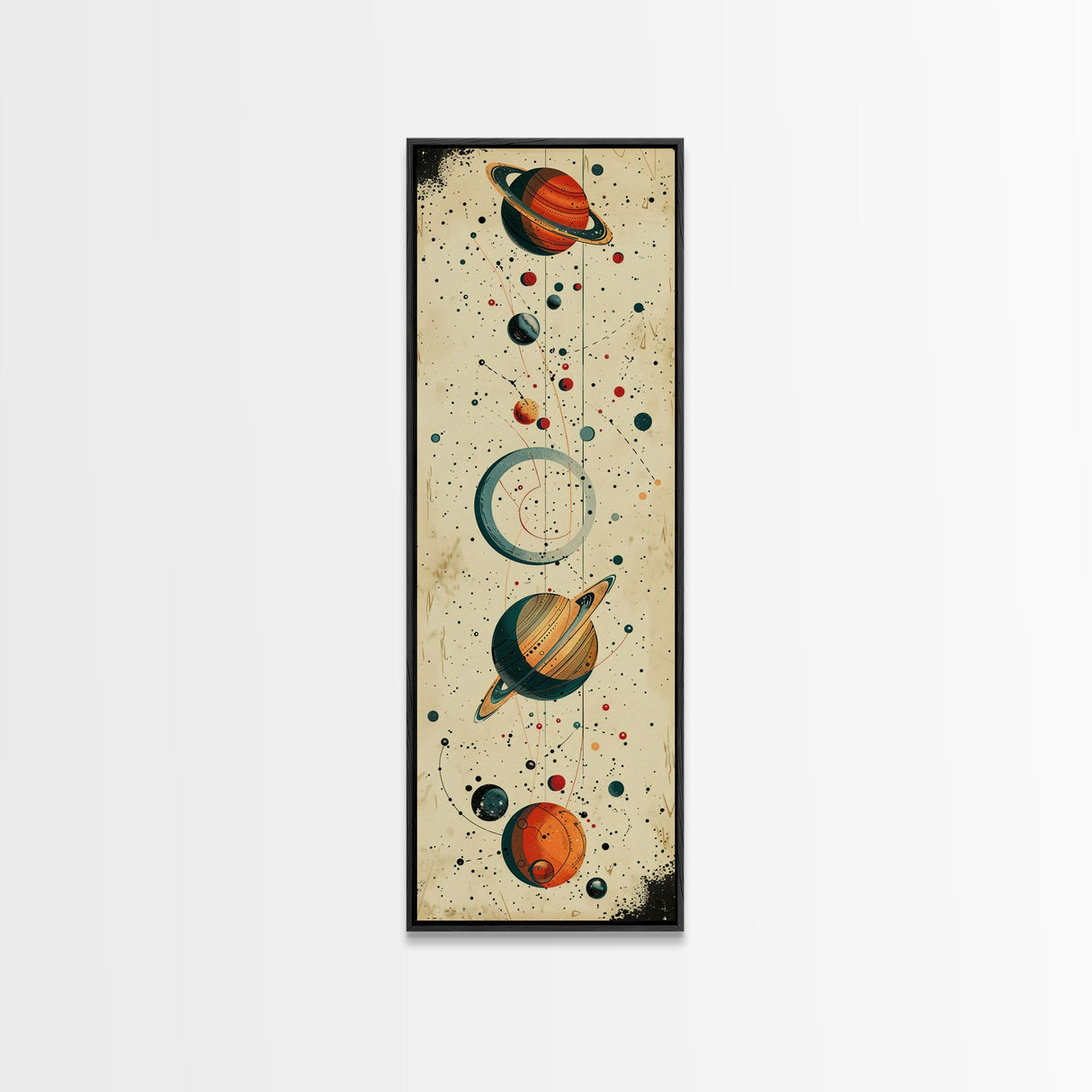 Planets and Stars, Boys Nursery Room Decor, Gift For Son, Framed Canvas Print