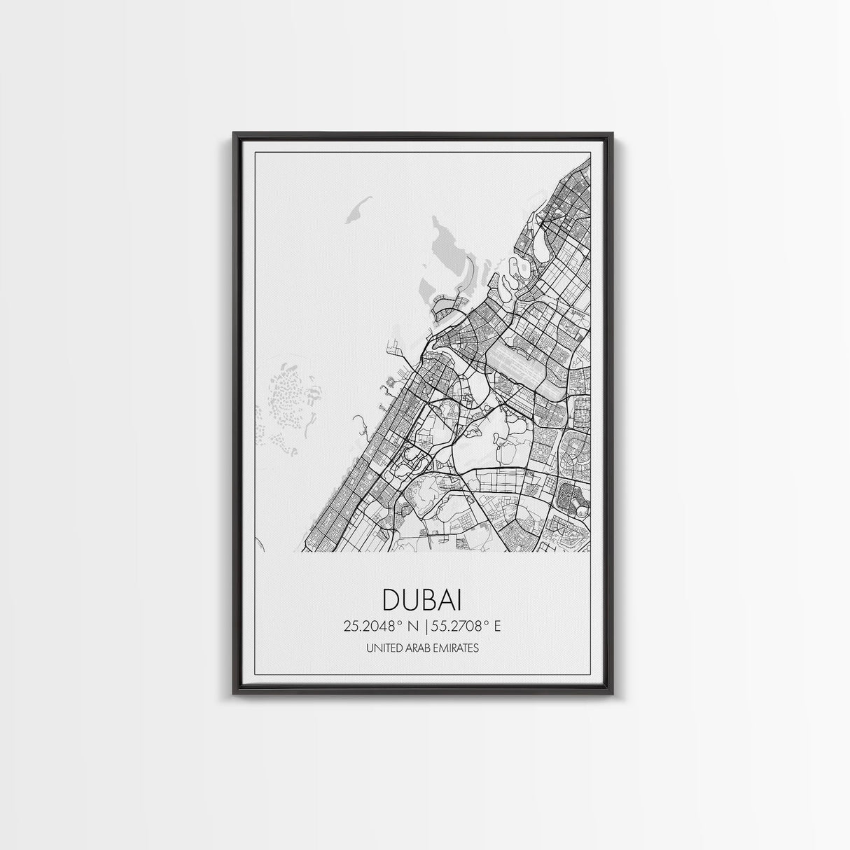 Dubai Street Map, UAE Map, City Map Art, Minimalist Art, Wall Art, Canvas Print, Aviation Gift, Travel Art, Office Décor, Unique Wall Art