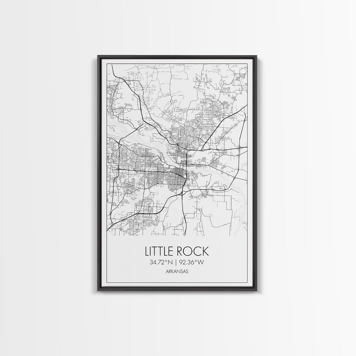 Little Rock Street Map, Arkansas Map, City Map Art, Modern Wall Art, Wall Art, Canvas Print, Travel Lover Gift, Kids Wall Art, Travel Art