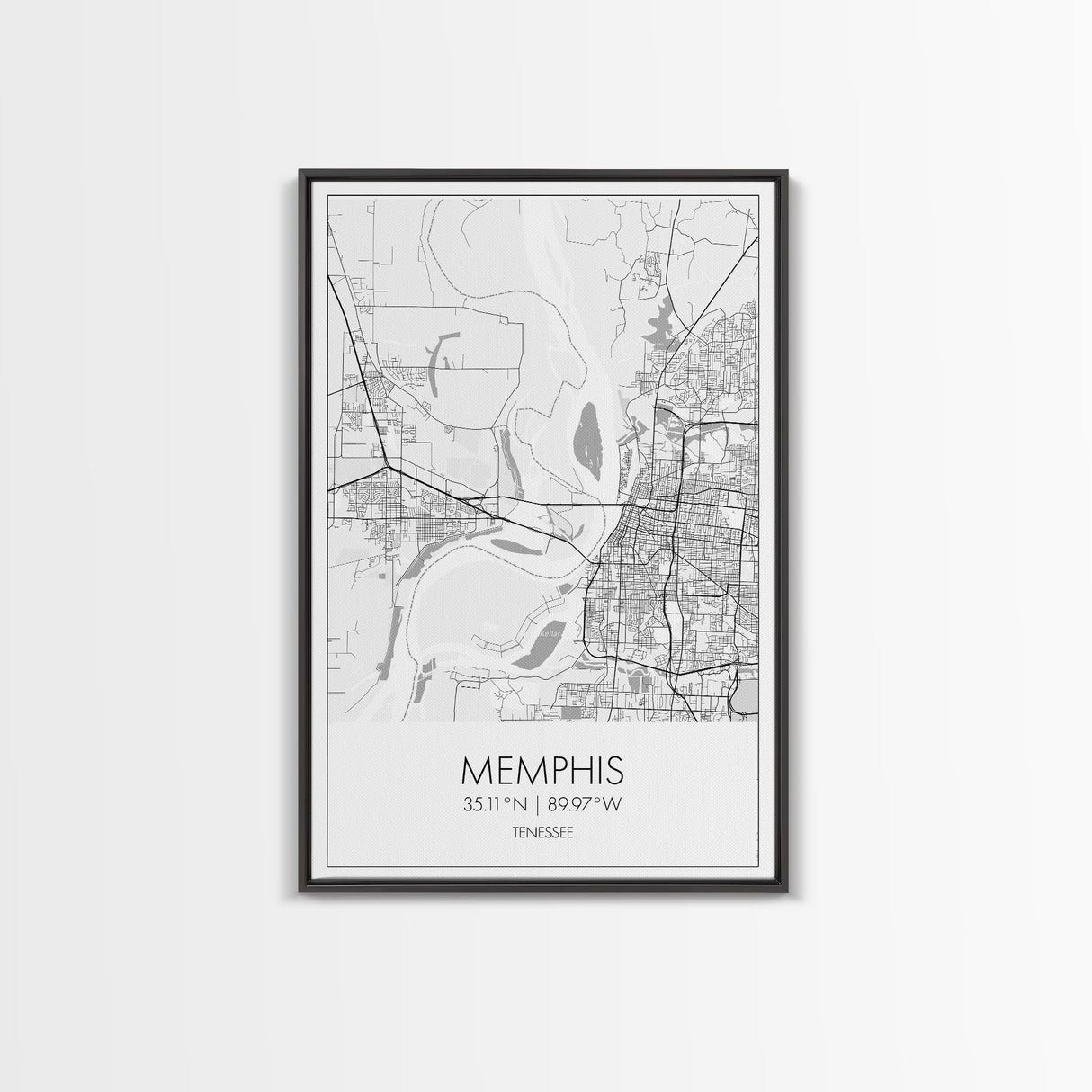 Memphis Street Map, Tennessee Map, City Map Art, Modern Art, Wall Art, Canvas Print, Music Room Décor, Housewarming Gift, Travel Art