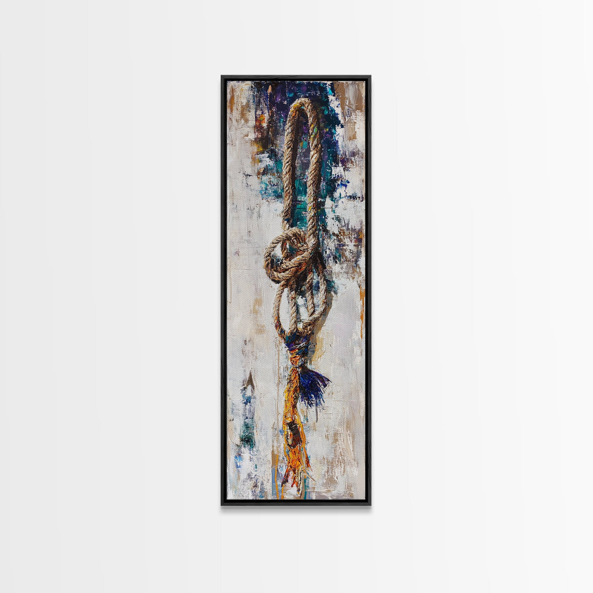Textured Rope Art Canvas Print rustic wall art nautical decor coastal decor farmhouse art wabi sabi art above sofa art