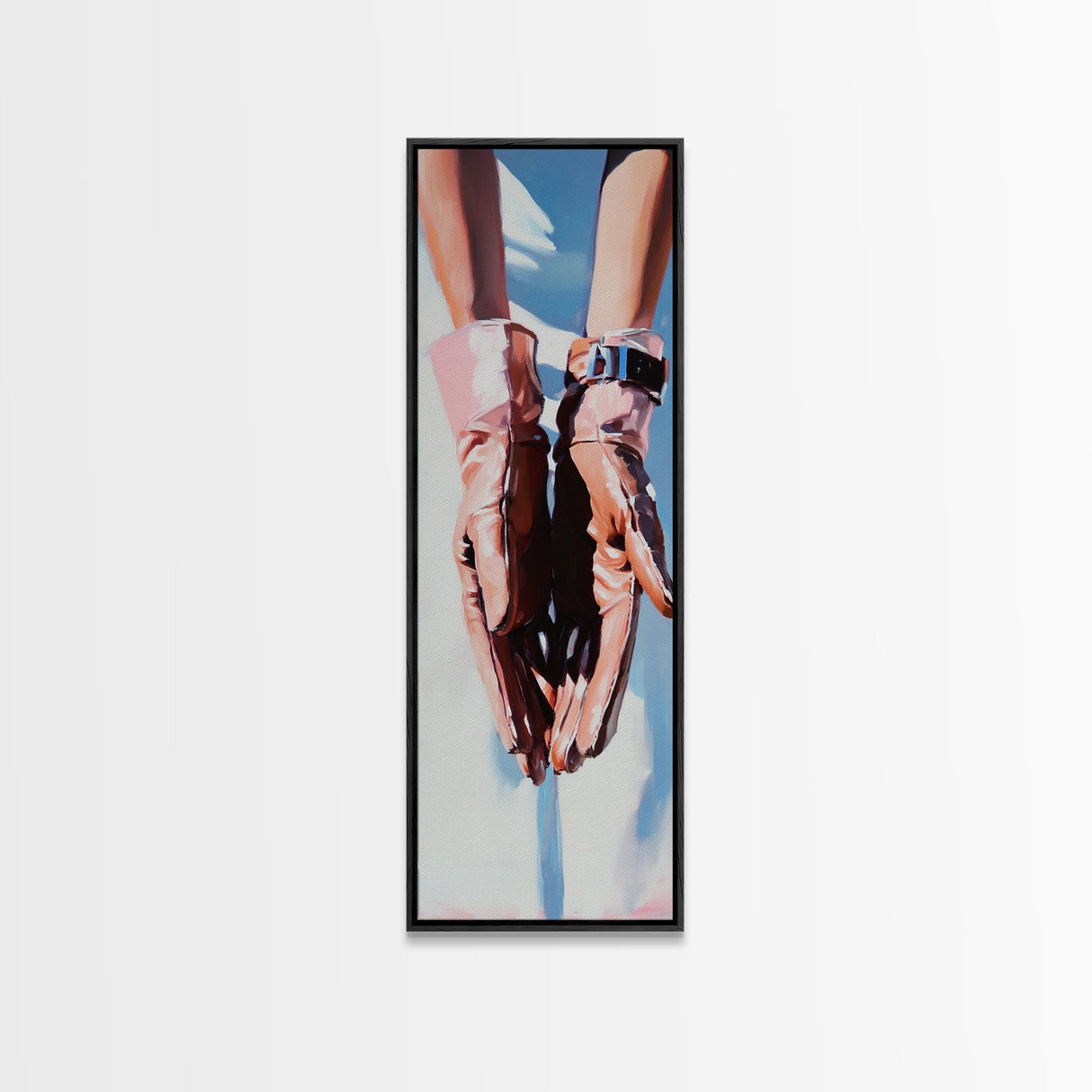 Minimalist Gloves Art Canvas Print light pink wall art fashion-inspired painting modern aesthetic bedroom art unique gift idea