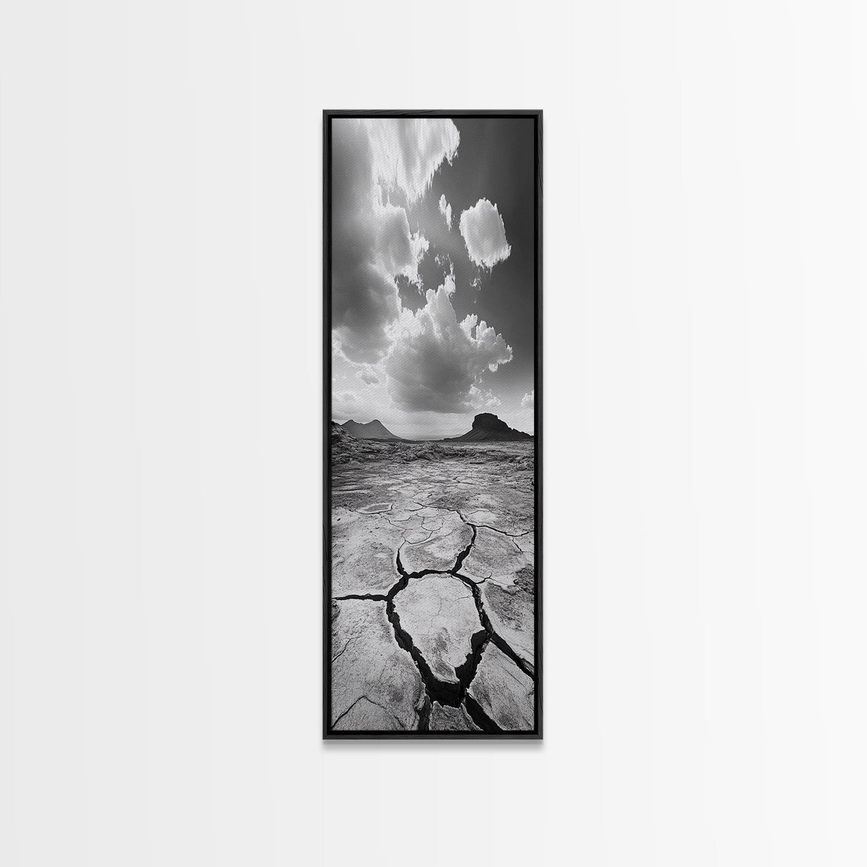 Desert Cracked Earth, Canvas Print, Moody Southwest Wall Art, Joshua Tree Art, Rustic Landscape Art, Extra Wide Art, Above Sofa